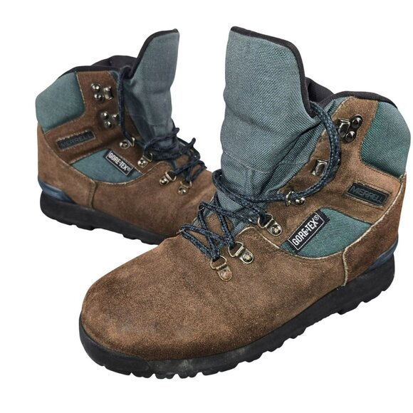 Merrell Hiking Boots Mens Nova GTXII Gore-Tex Brown Teal Suede Size 7.5  jh1777 - Picture 1 of 13